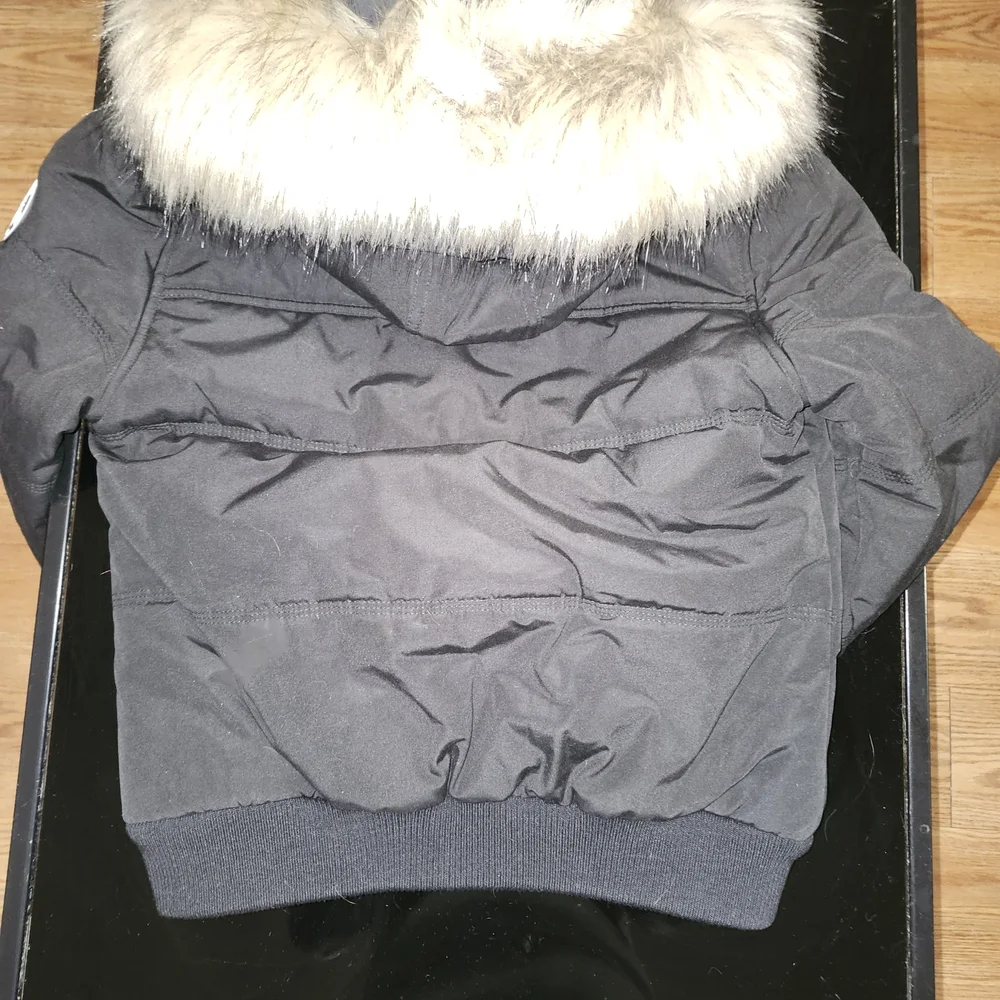 Black Jacket with Faux Fur Hood - Picture 3 of 3
